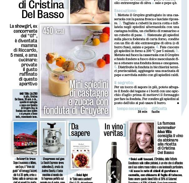 di Cristina Del Basso Mini spiedini di castagne e zucca con fonduta di Gruyère
