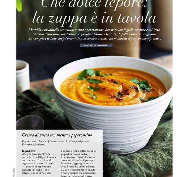 Che dolce tepore: la zuppa è in tavola