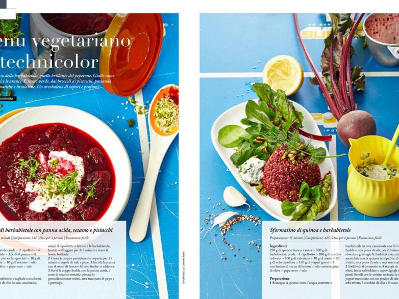 Menu vegetariano in technicolor